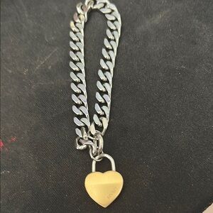 MVMT Two-Tone Gold and Silver Curb Link Bracelet 8”